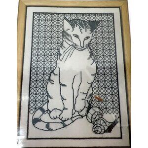 Catkin Embroidery Design Kitten & Snails Cross Stitch Chart & Instructions
